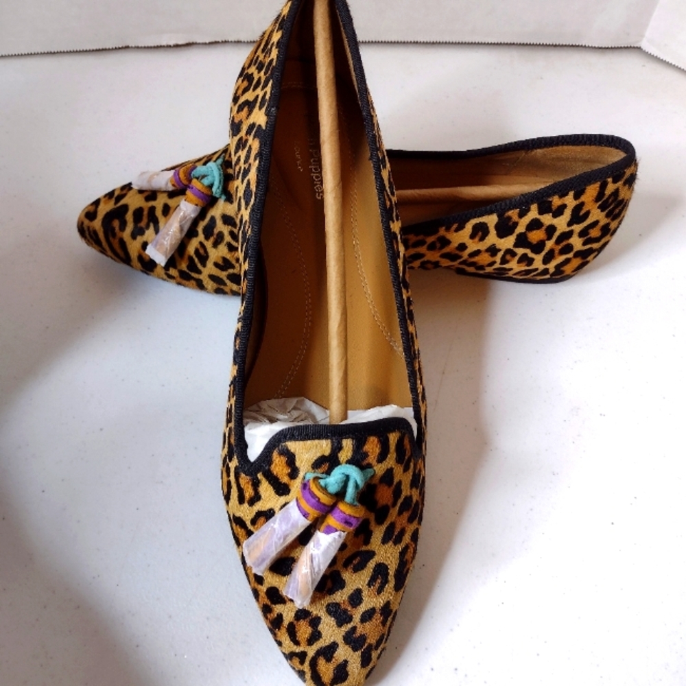 Hush Puppy Sadie Tassel Slip On Leopard Calf Hair Shoe Size 6 (SS1)